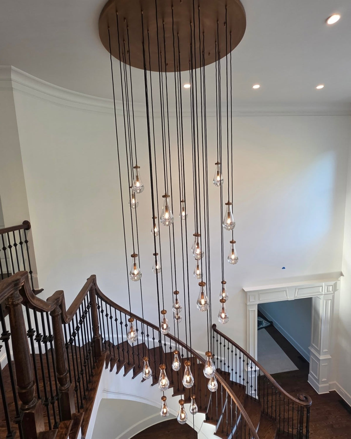 How Big Should a Staircase Chandelier Be? Size, Drop Length &amp; Placement Guide