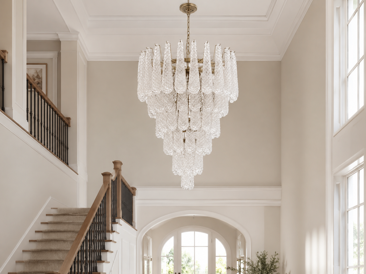 Murano Drop Chandelier Guide: Cascading Glass for Tall Spaces