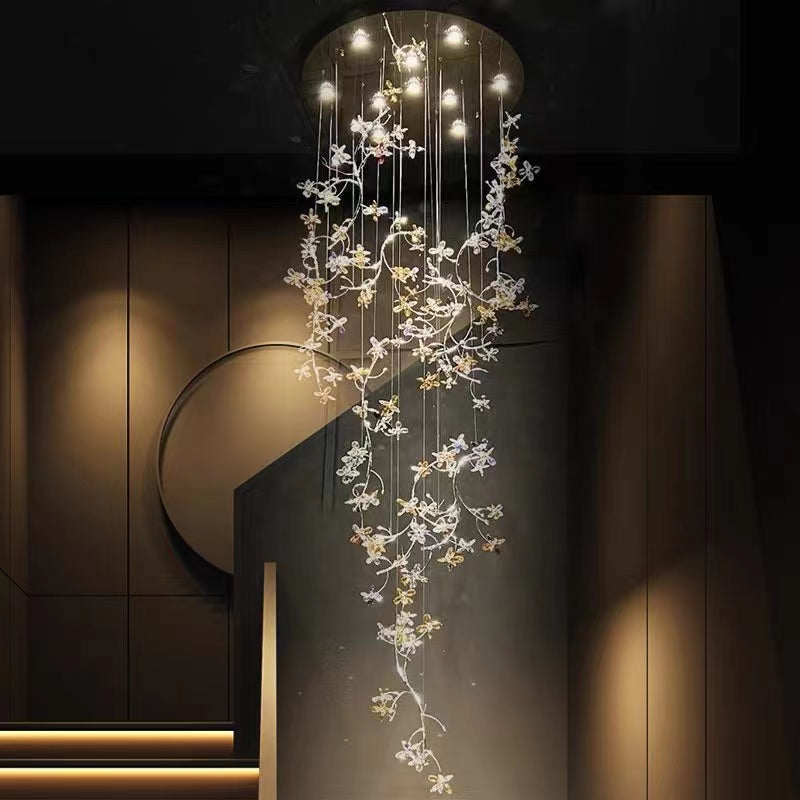 Luxury Branch Flower Crystal Chandelier for High Ceilings additional product view