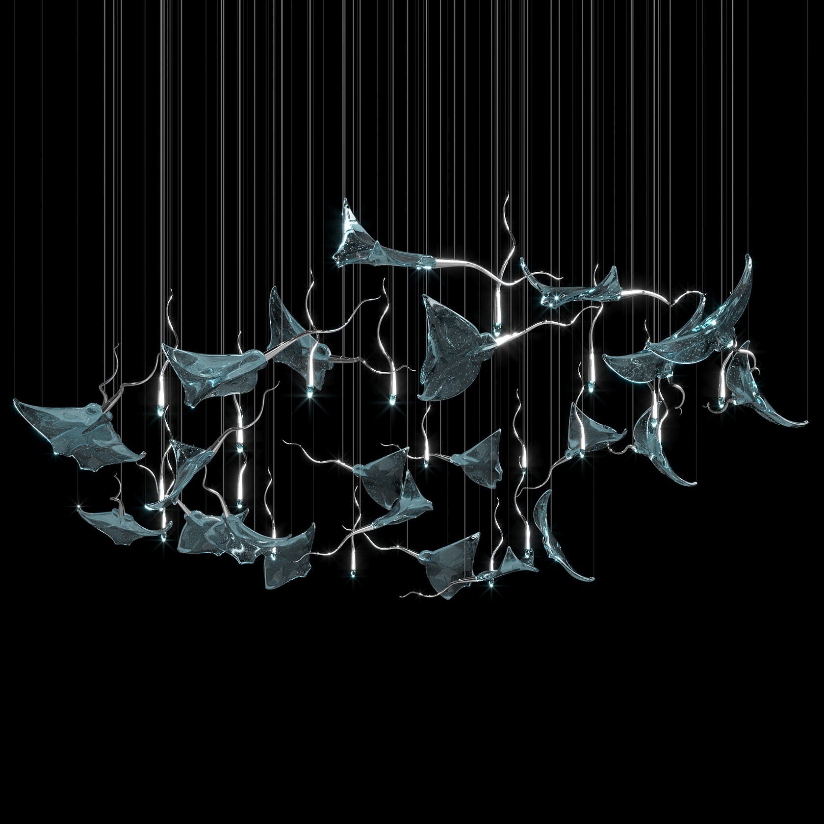 White Manta Branch Chandelier