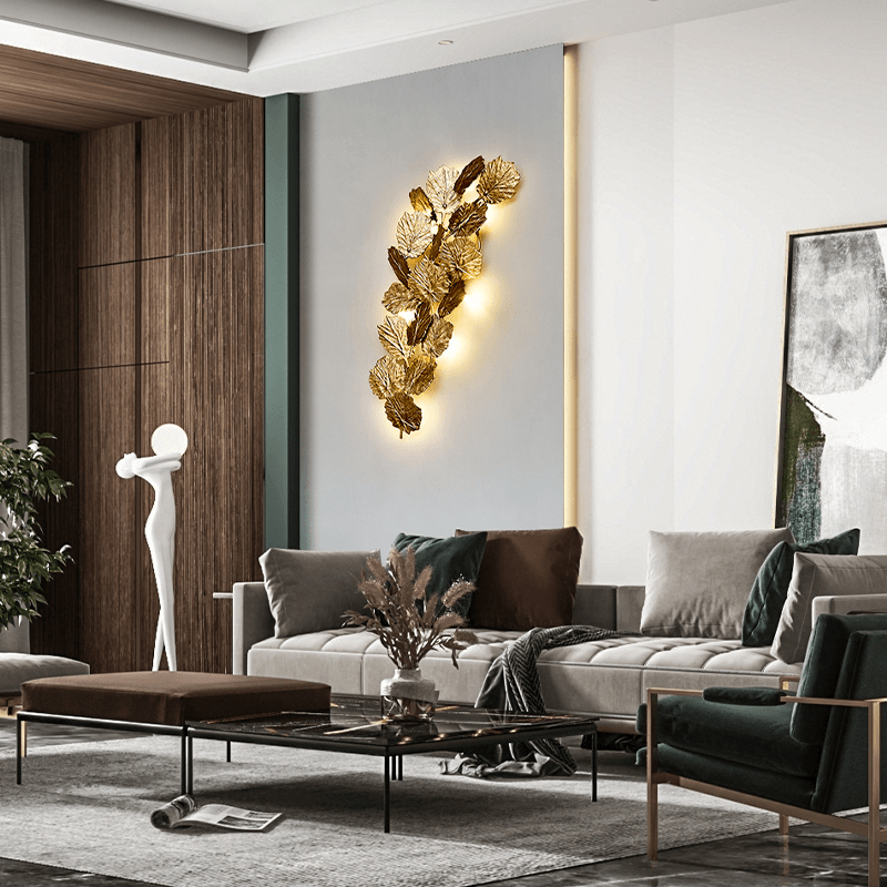 Gold Leaf Handmade Branch Wall Sconce by Bling Lighting Studio