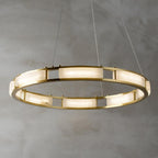 Qatar Alabaster Round Chandelier by Bling Lighting Studio