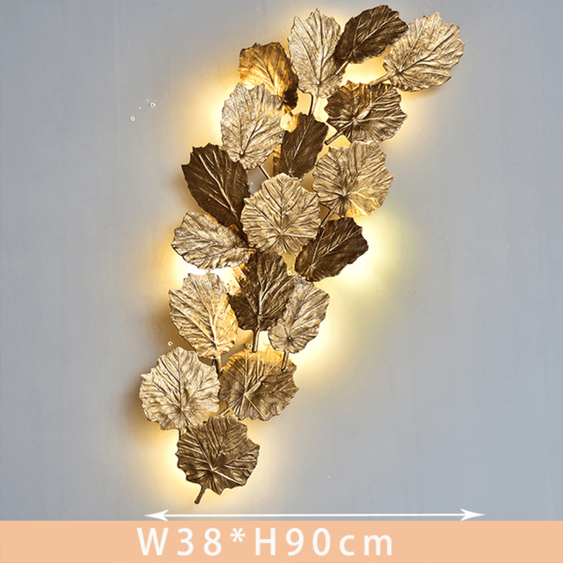 Gold Leaf Handmade Branch Wall Sconce by Bling Lighting Studio