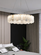Halos Alabaster Round/Square Chandelier by Bling Lighting Studio