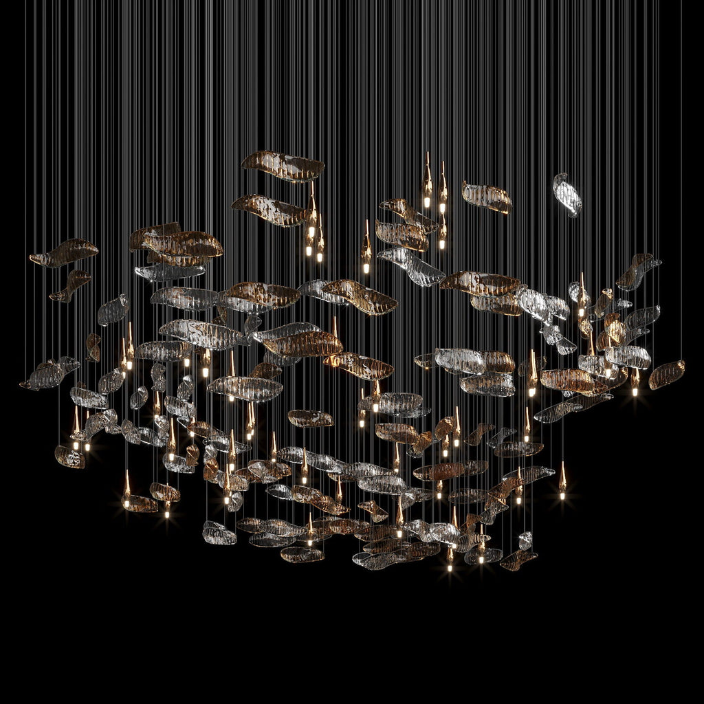 Amber Glass Drift Chandelier