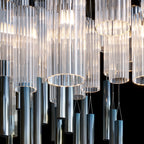 Frosted Tube Tower Chandelier