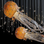 Amber Geometric Jellyfish Chandelier