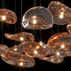 Amber Glass Pebble Cluster Chandelier