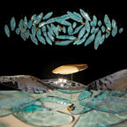 Aqua Glass Manta Orbit Chandelier