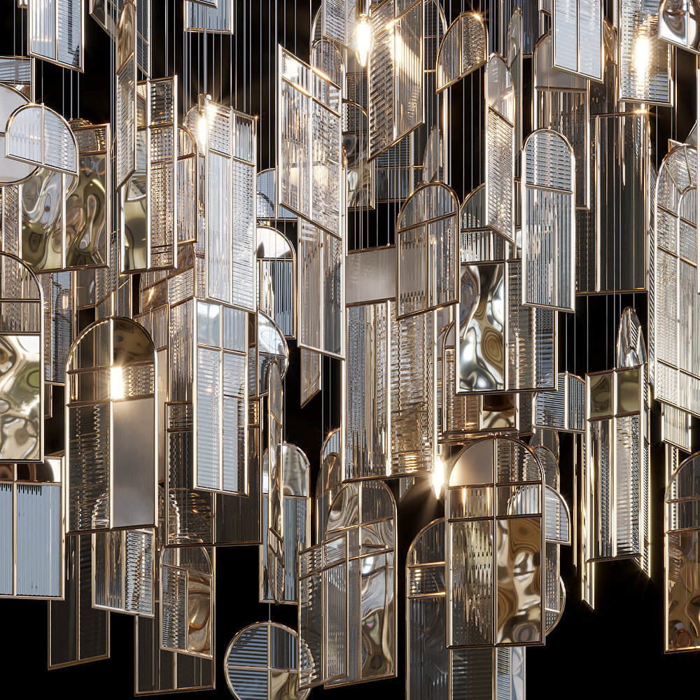 Mirror Window Panel Chandelier