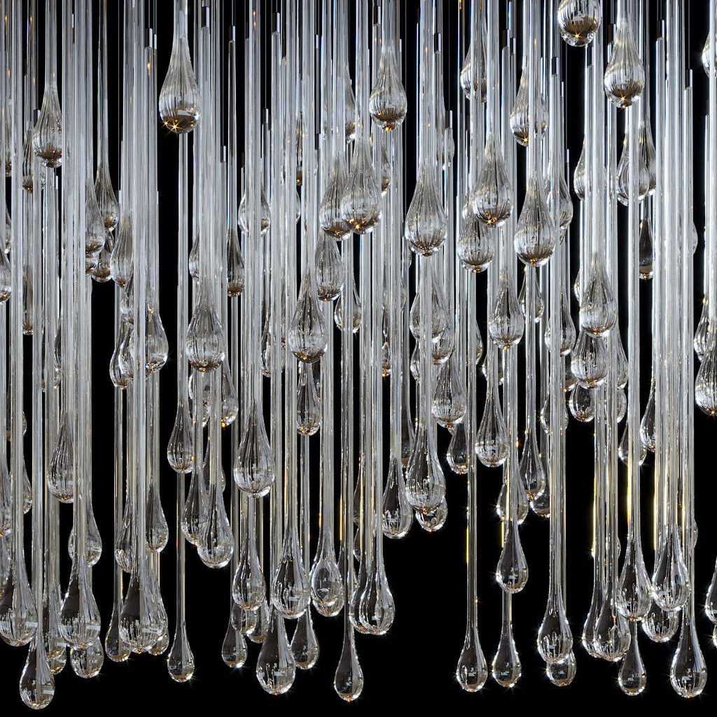Crystal Teardrop Tube Rain Chandelier