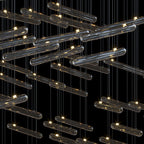 Linear Glass Rod Scatter Chandelier