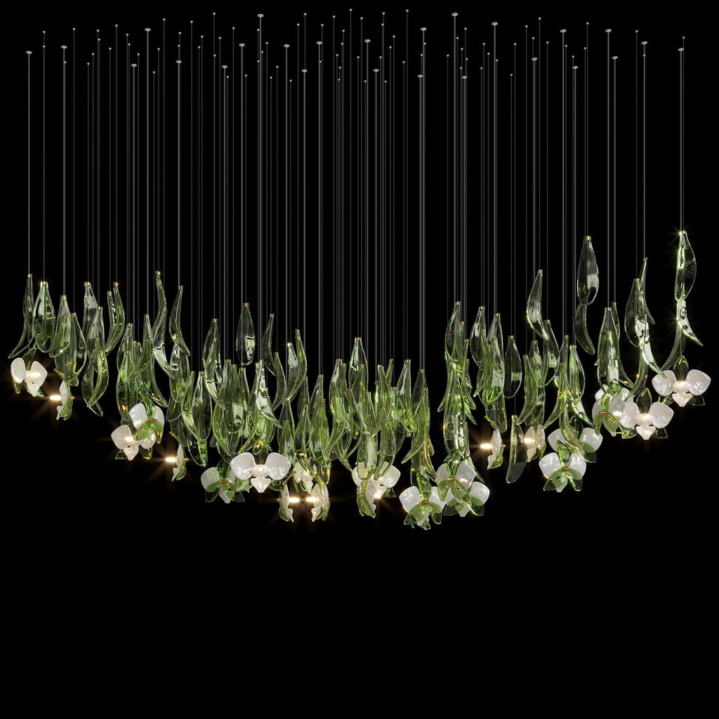 Green Orchid Cascade Chandelier