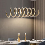 Rorie Modern Rock Crystal Spiral Chandelier, Island Chandelier by Bling Lighting Studio