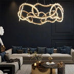 July Modern Rock Crystal Multi Ring Chandelier by Bling Lighting Studio