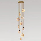 Moonshade Alabaster Disc Stairwell Lighting Chandelier