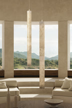 Vertical Roller Alabaster Pendant Light by Bling Lighting Studio