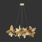 Leaf Petal Design Branch Chandelier material and finish detail