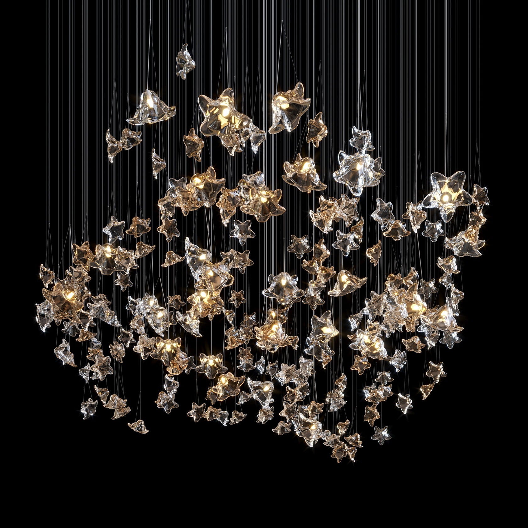 Crystal Star Scatter Chandelier