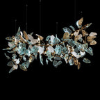 Aqua Glass Petal Branch Chandelier