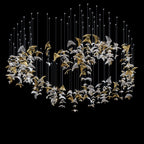 Gold Crystal Bird Flock Chandelier