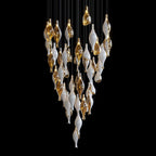 Amber Glass Pod Cascade Chandelier