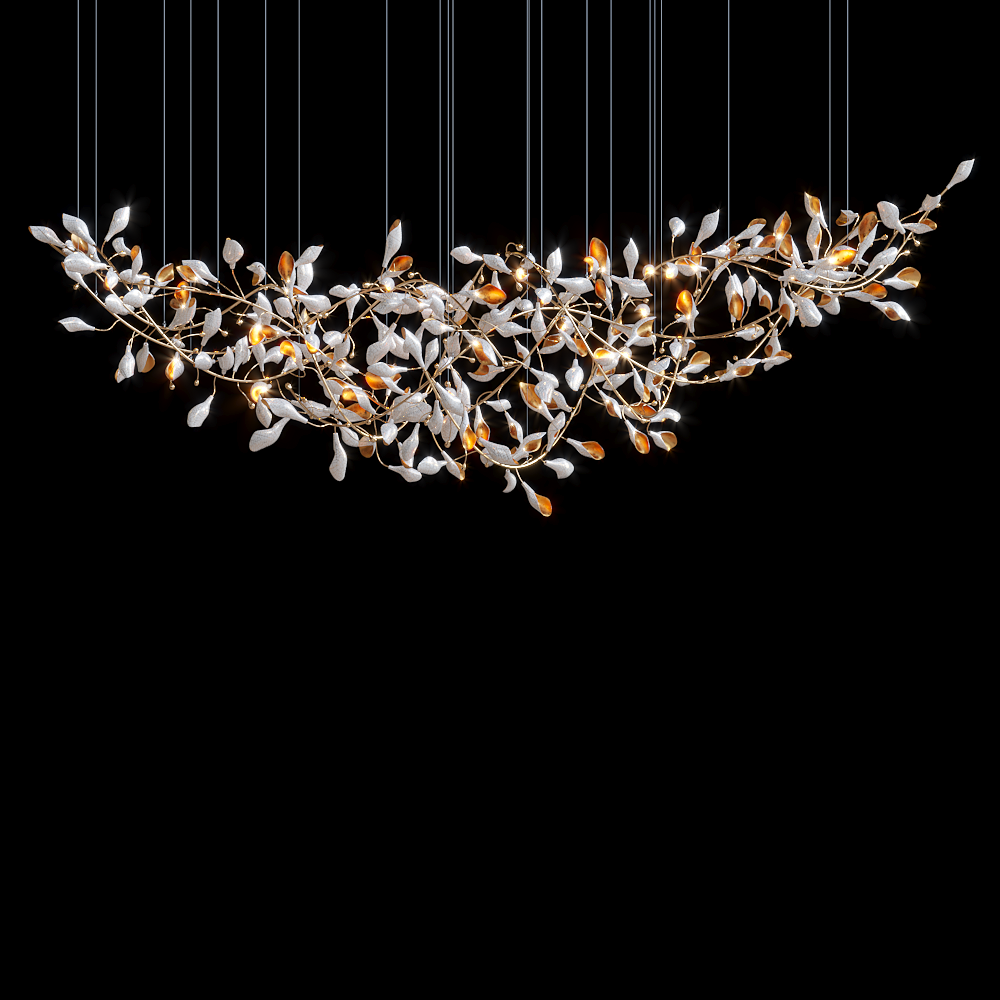 White Vine Blossom Chandelier
