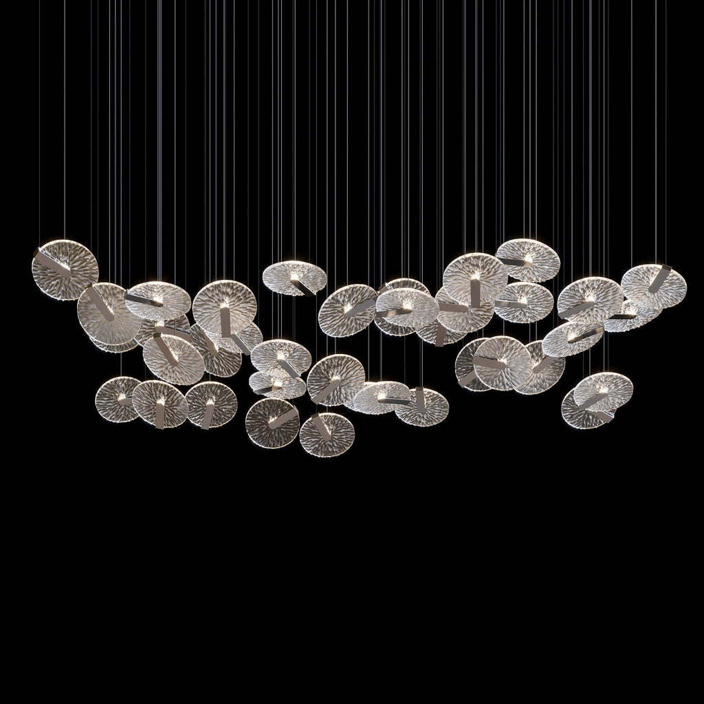Silver Disc Halo Chandelier