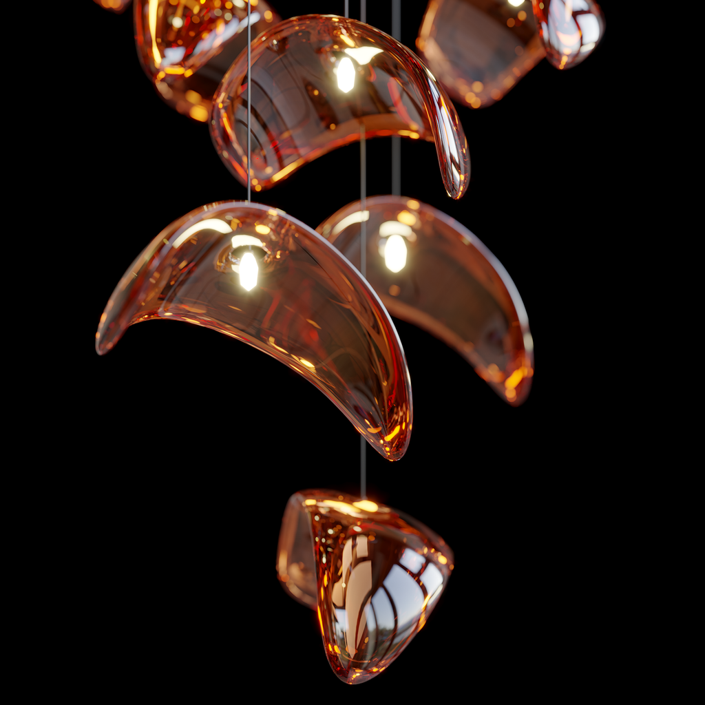 Amber Bell Flight Chandelier