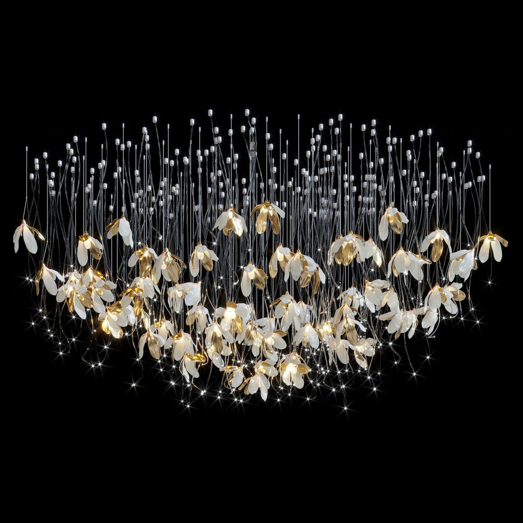 White Gold Daisy Field Chandelier