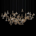 Smoke Glass Bell Cluster Chandelier