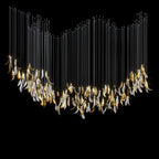 Gold Silver Leaf Rain Chandelier