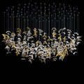 Gold Crystal Bird Flock Chandelier