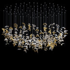 Gold Crystal Bird Flock Chandelier