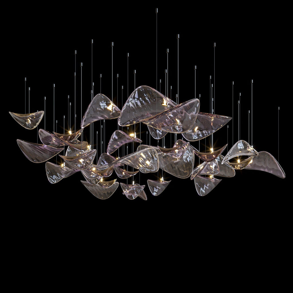 Smoke Manta Cluster Chandelier