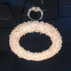 Premium 24-47 Inch Round Clear Geode Quartz Crystal Ring Pendant Light Modern Chandelier for Living Room product image