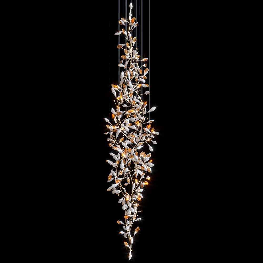 White Vine Blossom Chandelier