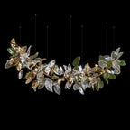 Aqua Glass Petal Branch Chandelier