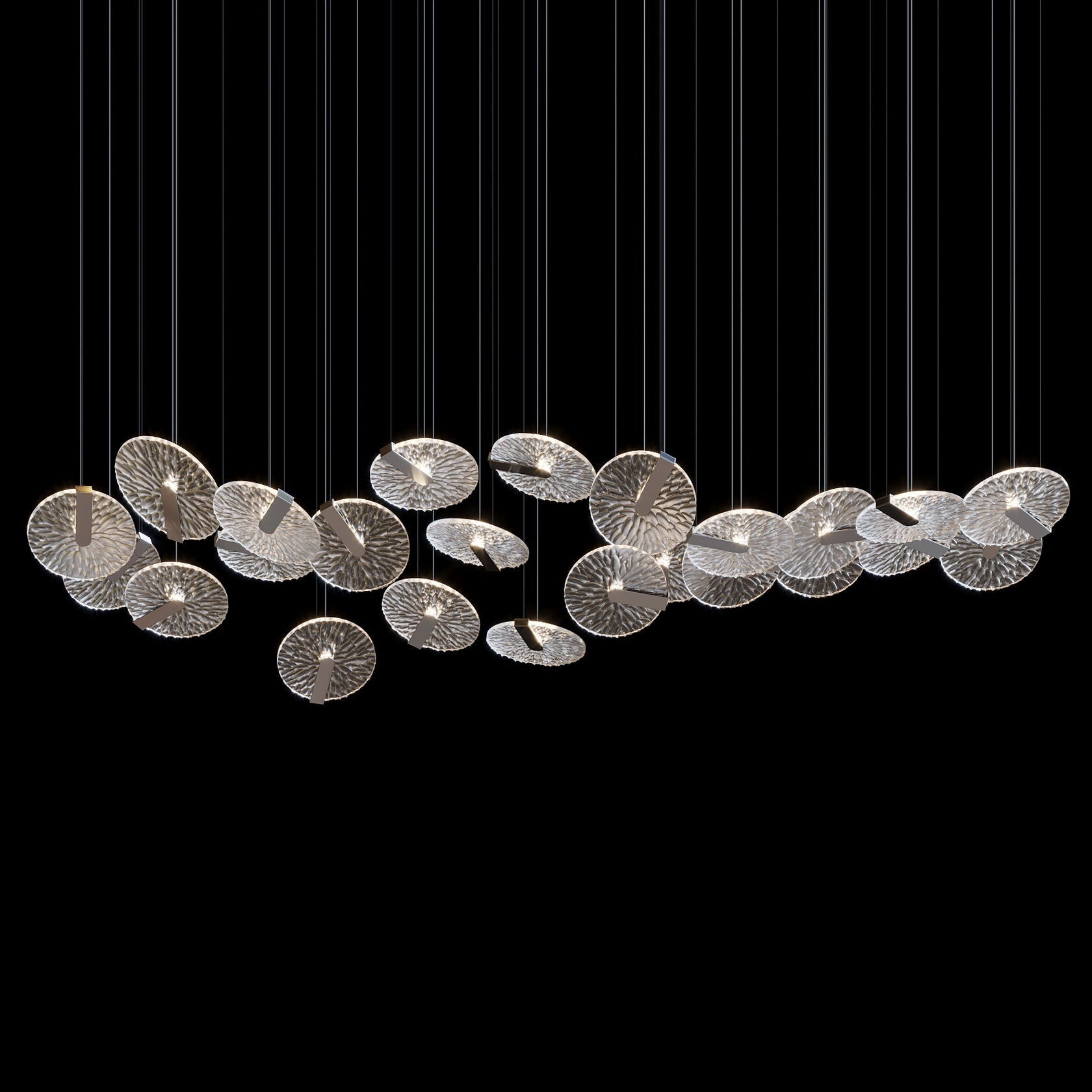 Silver Disc Halo Chandelier
