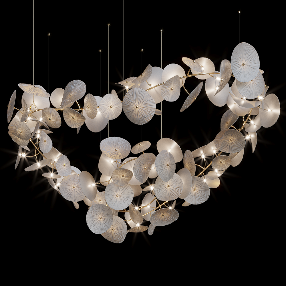 White Disc Garland Chandelier
