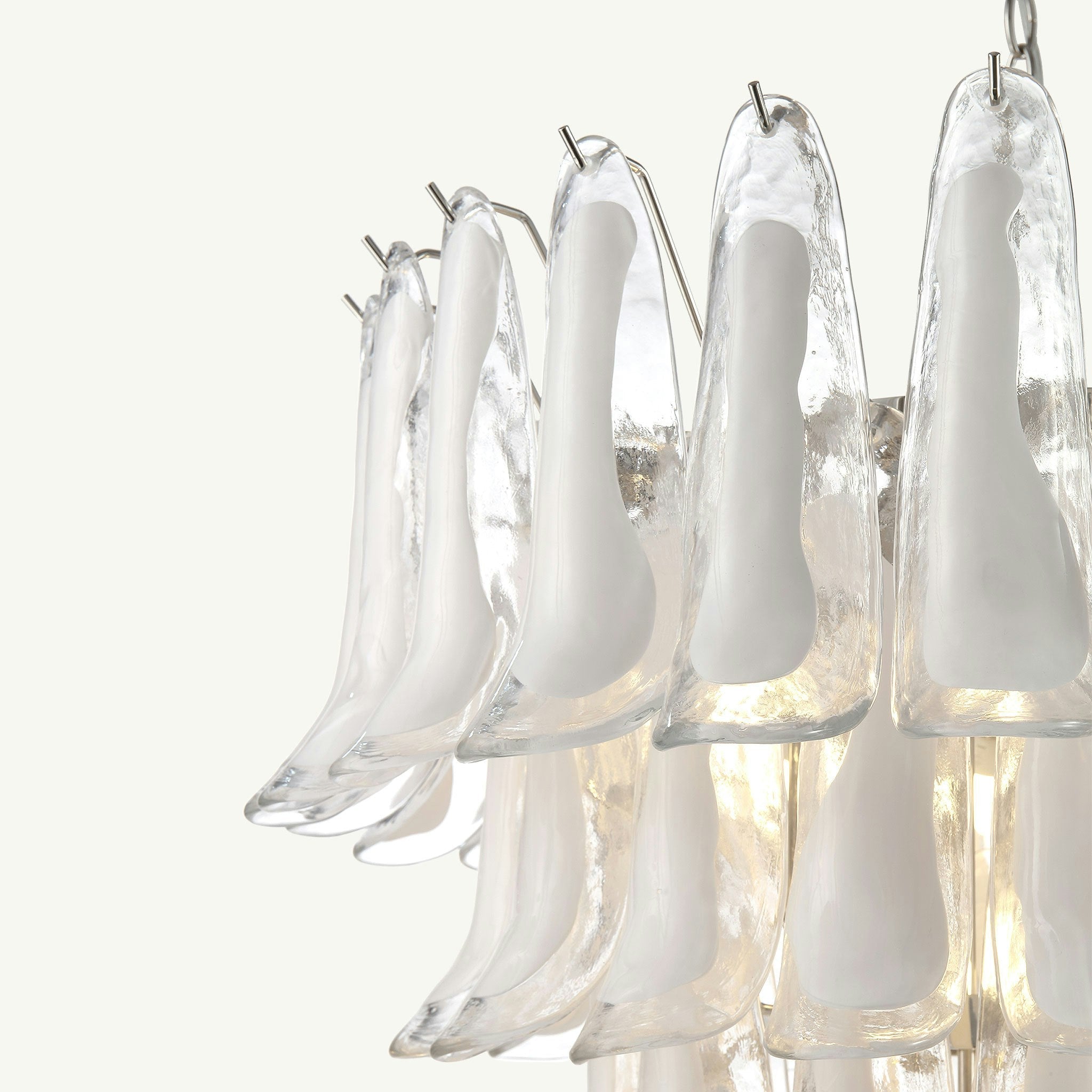 Luna Chandelier White Handblown Glass