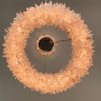 Premium 24-47 Inch Round Clear Geode Quartz Crystal Ring Pendant Light Modern Chandelier for Living Room product image