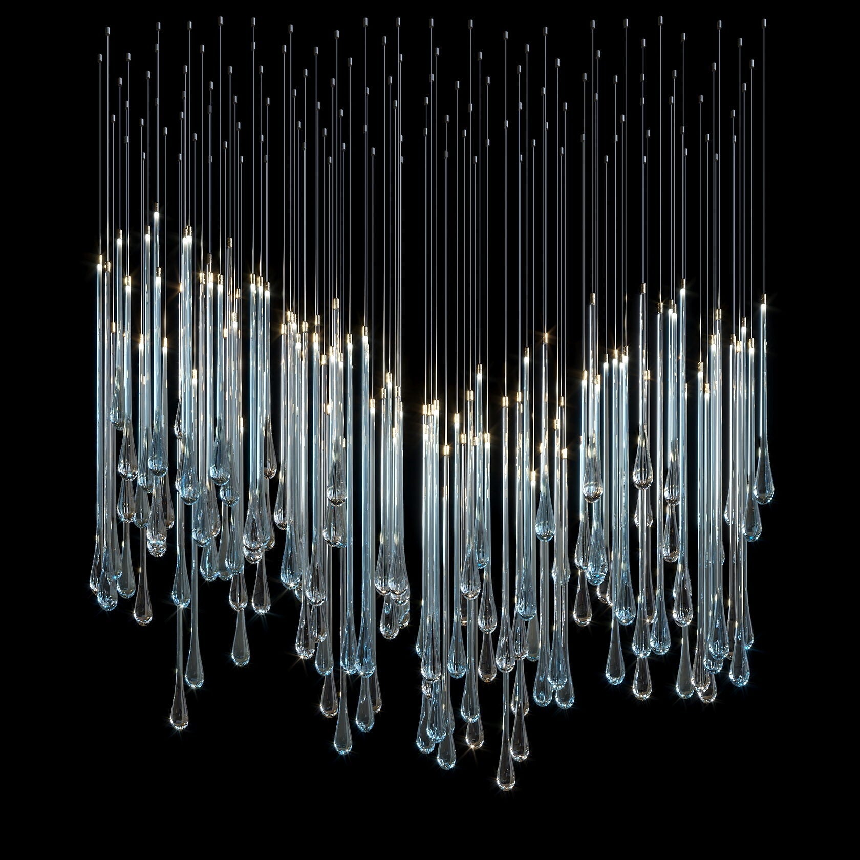Crystal Tube Rain Chandelier