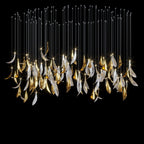 Gold Silver Leaf Rain Chandelier