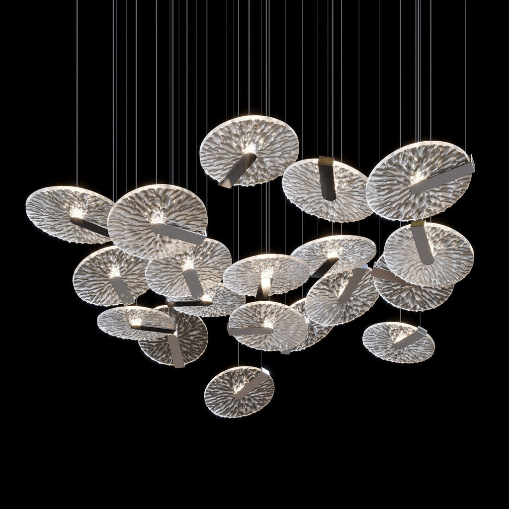 Silver Disc Halo Chandelier
