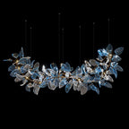 Aqua Glass Petal Branch Chandelier