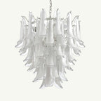 Luna Chandelier White Small Handblown Glass