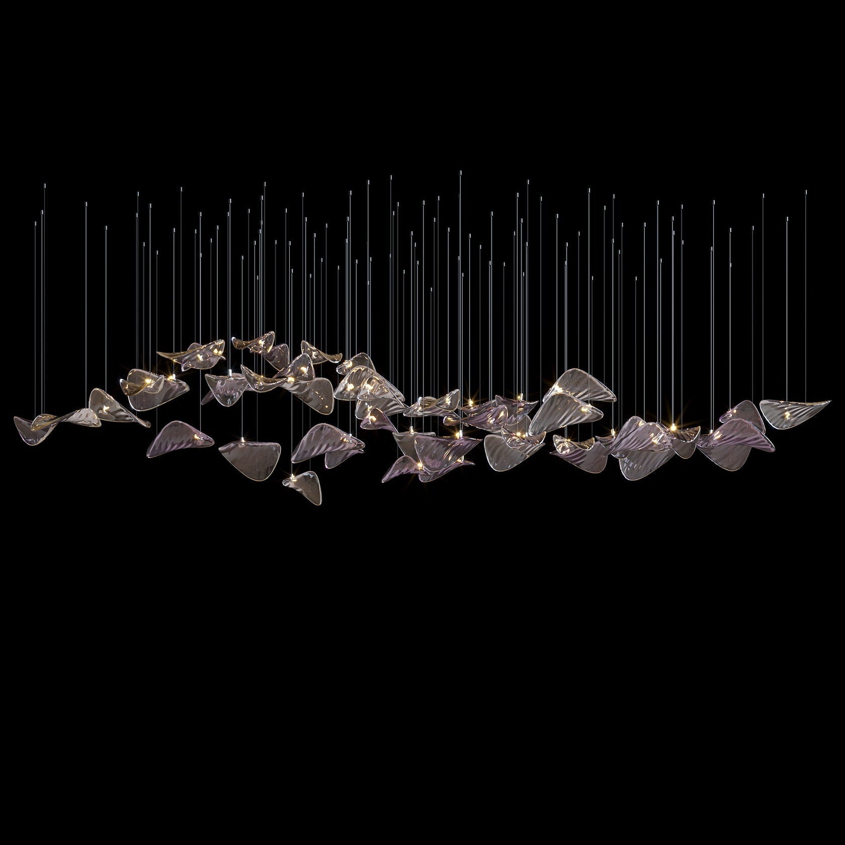 Smoke Manta Cluster Chandelier