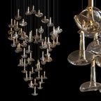Smoke Glass Bell Cluster Chandelier
