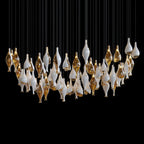 Amber Glass Pod Cascade Chandelier